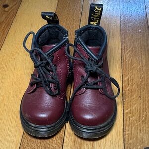 Dr. Martens Kids Cherry Red Leather Boots